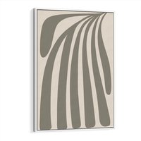 Obraz w ramie 80x120 - Beżowa Delikatność - nowoczesna sztuka, plakat modern - rama biała