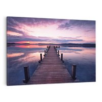 Obraz na płótnie 120x80 - spotkanie przy molo - jezioro, molo