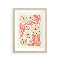 Plakat w ramie 40x50 - Impresje Harmonii - abstrakcyjne kwiaty, rośliny - rama drewno