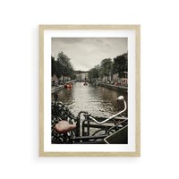 Plakat w ramie 50x70 - Miasto na Wodzie - holenderskie kanały, amsterdam - rama drewno