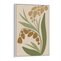 Obraz w ramie 80x120 - Minimalizm z Roślinami - nowoczesny plakat, roślinność - rama biała