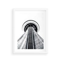 Plakat w ramie 40x50 - Perspektywa Wieży - architektura, wieża - rama biała