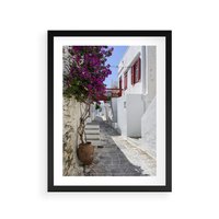 Plakat w ramie 40x50 - Perspektywiczna Uliczka: Miejski Labirynt - uliczka, perspektywa - rama czarna