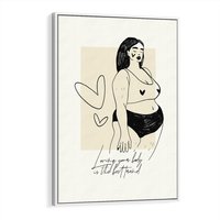 Obraz w ramie 70x100 - Moc to Ona - rysunek, sztuka nowoczesna - rama biała