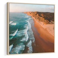 Obraz w ramie 50x50 - Z Lotu Ptaka - fotografia, plaża - rama drewno