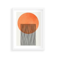 Plakat w ramie 30x40 - Echa Wyobraźni - koło, boho styl - rama biała