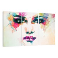 Obraz na płótnie 120x80 - Eteryczna Głębia Dusz - portret twarz kobiety, wyraziste oczy