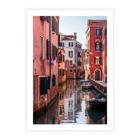 Plakat bez ramy 21x30 - Przejażdżka gondolą przez Wenecję - Wenecja, kanały