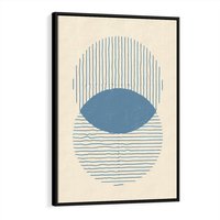 Obraz w ramie 70x100 - Wnętrza Refleksji - geometryczne kształty, koła - rama czarna