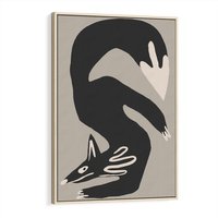 Obraz w ramie 70x100 - Ekspresja Skandynawskiego Światła - skandynawska sztuka, lis - rama drewno