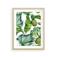 Plakat w ramie 50x70 - Oaza Natury - liście, tropikalne - rama drewno