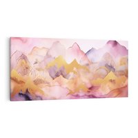 Obraz na płótnie 120x60 - Pastelowe Wzgórza - pastelowe, różowe góry