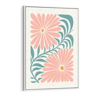 Obraz w ramie 70x100 - Kształtując Marzenia - kwiaty, sztuka nowoczesna - rama biała