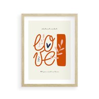 Plakat w ramie 40x50 - Pastelowa Siła Miłości - miłość, love - rama drewno