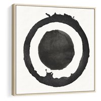 Obraz w ramie 50x50 - Harmonijne Emocje - abstrakcyjne plamy okręgi, akwarelowe - rama drewno