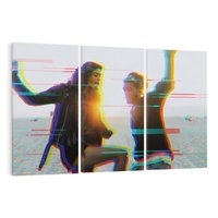 Obraz na płótnie 120x80 - Taniec tęsknot - zdjęcie w stylu retro, dodane kolorowe akcenty