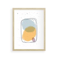 Plakat w ramie 40x50 - Wibracje Linii - abstrakcyjna kompozycja, jak ręcznie malowana - rama drewno