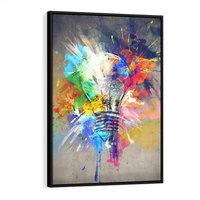 Obraz w ramie 50x70 - Kolory Kreatywnej Koncepcji - abstrakcyjna grafika, szkic żarówki - rama czarna