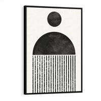 Obraz w ramie 70x100 - Księga Wibracji - abstrakcyjne czarno białe formy, minmalizm - rama czarna