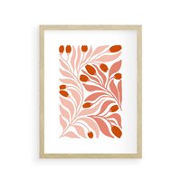 Plakat w ramie 30x40 - Nieskrępowane wyobraźnie kolorów - kwiaty, pastelowe kolory - rama drewno