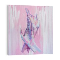 Obraz na płótnie 80x80 - Splecione - obraz olejny, pastelowe kolory