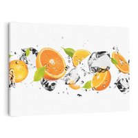 Obraz na płótnie 120x80 - Słoneczne pomarańcze z wodą - pomarańcze, woda