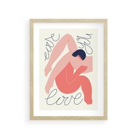 Plakat w ramie 30x40 - Dźwięk ciszy na płótnie - para zakochanych, graficzny obraz - rama drewno