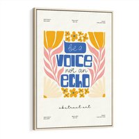 Obraz w ramie 70x100 - Złote Impulsy - typografia, kwiaty - rama drewno