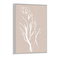 Obraz w ramie 50x70 - Impresje Pastelowych Nastrojów - minimalistyczny delikatny obraz, beżowe odcienie - rama biała