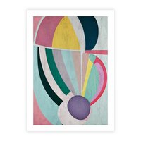 Plakat bez ramy 21x30 - Podróżne Echa Przestrzeni - abstrakcyjne dziwne kształty, olejny obraz