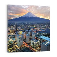 Obraz na płótnie 40x40 - Miasto na Górnym Horyzoncie - miasto, góry