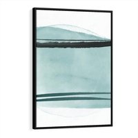 Obraz w ramie 50x70 - Turkusowy Świat - minimlizm, abstrakcja - rama czarna