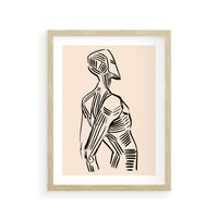 Plakat w ramie 40x50 - Eksploracja Wizualna - szkic, czarno biały - rama drewno