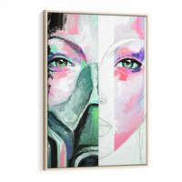 Obraz w ramie 80x120 - Niezakończona Piękność - abstrakcyjny obraz olejny, portret kobiety - rama drewno
