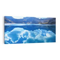 Obraz na płótnie 140x70 - Jezioro - Góry, chmury i niebo - jezioro, góry