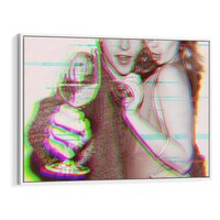 Obraz w ramie 100x70 - Zakochani na Kliszy - zdjecie, stara prześwietlona klisza - rama biała