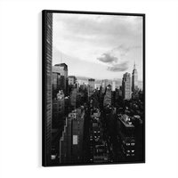 Obraz w ramie 70x100 - Wibracje Miejskiego Życia - miasto, wieżowce - rama czarna