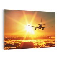 Obraz na płótnie 70x50 - Wolność podróży - samolot, słońce