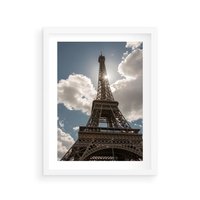 Plakat w ramie 30x40 - Magia Wieży Eiffla - wieża, Eiffla - rama biała