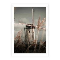 Plakat bez ramy 21x30 - Wiejska Idylla: Młyn w Polu - wiatrak, młyn w polu