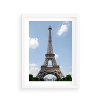 Plakat w ramie 50x70 - Paryż z wieżą Eiffla - Eiffla, Paryż - rama biała