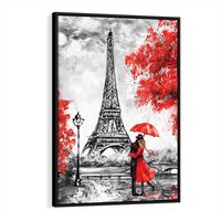Obraz w ramie 50x70 - Paryż Wieża - Paryż, Wieża - rama czarna