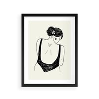 Plakat w ramie 50x70 - Echa Piękna - piękno kobiecego ciała, kobieta - rama czarna