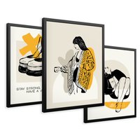 Zestaw obrazy w ramie 50x70 galeria - Fashion, moda, plakaty, sypialnia - rama czarna