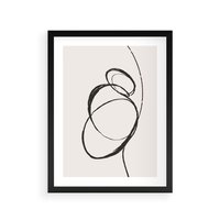 Plakat w ramie 30x40 - Modernistyczne Refleksje - abstrakcyjne szkicowane linie, minimalizm - rama czarna