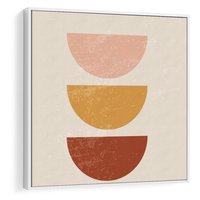 Obraz w ramie 80x80 - Geometryczne Wibracje - boho plakat, geometryczny - rama biała