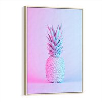 Obraz w ramie 80x120 - Ananas Abstrakcja - ananas, abstrakcja - rama drewno