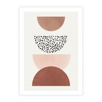 Plakat bez ramy 50x70 - Geometryczna Harmonia w Brązach i Beżach - geometryczne kształty, brązy i beże