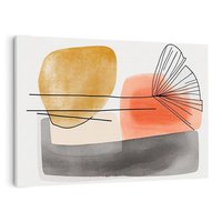 Obraz na płótnie 70x50 - Roślinny Szkic - abstrakcyjne, nieregularne plamy łososiowego koloru