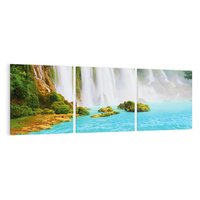 Obraz na płótnie 120x40 - Magia wodospadu - mistyczna dżungla - wodospad, dżungla